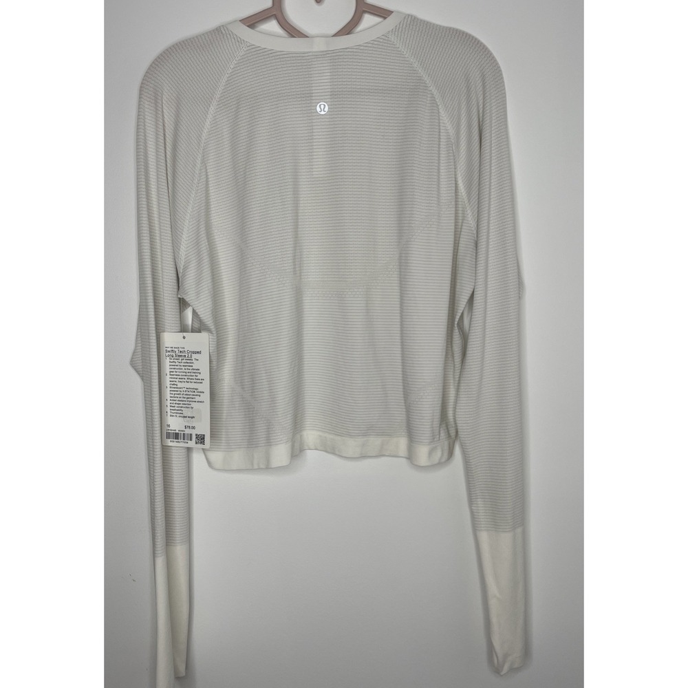 Lululemon Swiftly Tech2.0 Long Sleeve Cropped Size 16 WHWH NWT - Picture 3 of 3